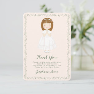 Communion Girl Praying Danke Einladung