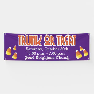 Community Church Trunk or Treat Candy Corn Banner 