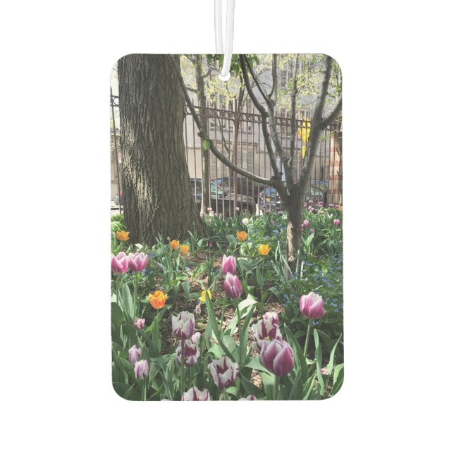Community Garden Spring Tulip Blume NYC Floral Autolufterfrischer (Rückseite)