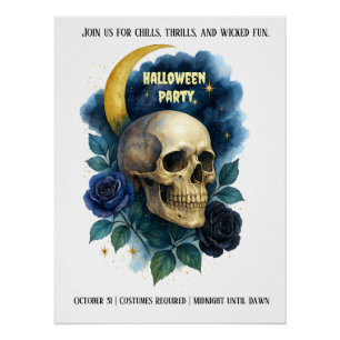 Community Halloween Creepy Party Poster