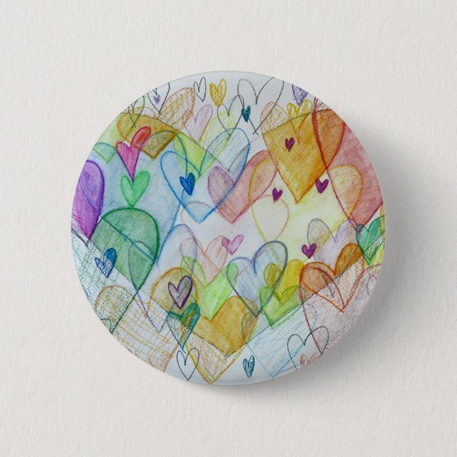 Community Hearts Art Button oder Button Pendant (Vorderseite)