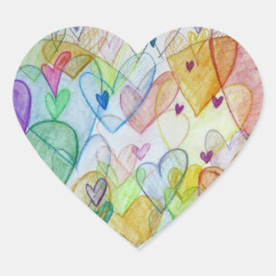 Community Hearts Liebe Labels Art Stickers