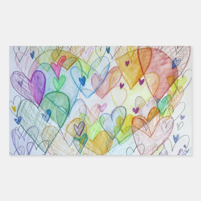 Community Hearts Liebe Labels Art Stickers (Vorderseite)