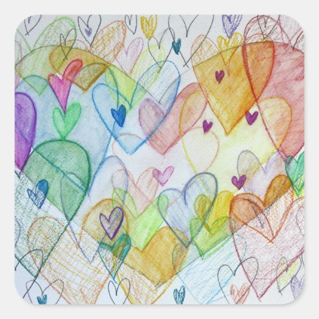 Community Hearts Liebe Labels Art Stickers (Vorderseite)