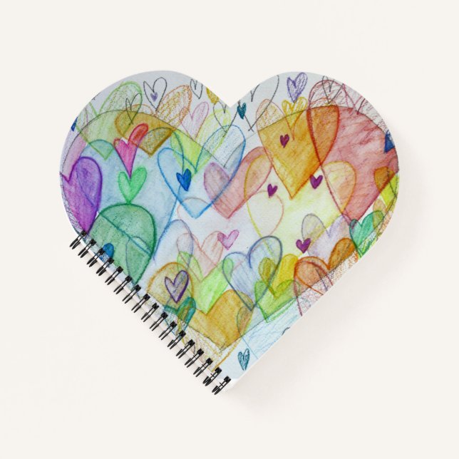 Community Hearts Rainbow Art Notebook oder Journal Notizbuch (Vorderseite)
