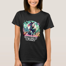 Commuting in Style – Elegant Witch Design for Tre T-Shirt