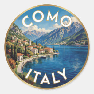 Como Italien Alpine Reise Szene ☀️ Runder Aufkleber