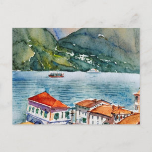 Como-See-Aquarell Postkarte