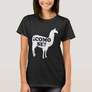 Como Sy Llama Distressed Spanischer Wortwitz T-Shirt