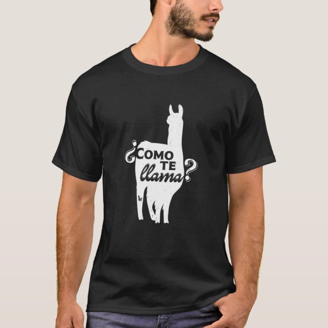 Como Te Llama Funny Llama Spanisch T-Shirt (Vorderseite)