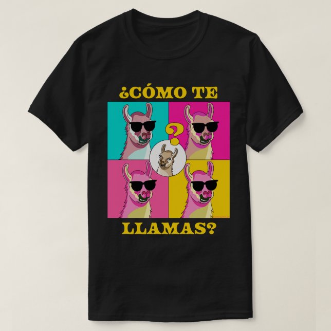 Como Te Llamas Llama Funny Spanischer Lehrer Spani T-Shirt (Design vorne)