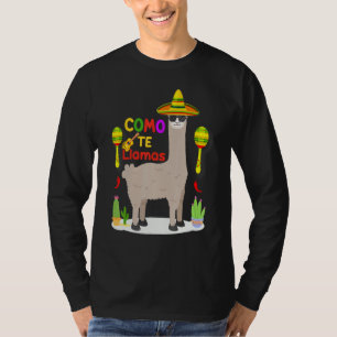 Como Tte Llamas Mexican Hat Happy Cinco De Mayo T-Shirt