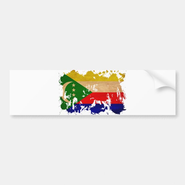 Comoren-Flagge Autoaufkleber (Vorne)