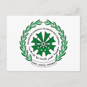 Comoros Coat of Arms Postcard Postkarte