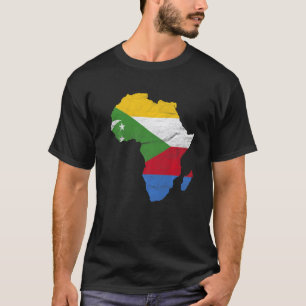Comoros Flag Afrika Kontinentale Silhouette Gesche T-Shirt