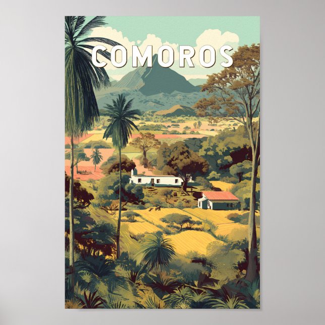 Comoros Illustration Travel Art Vintage Poster (Vorne)