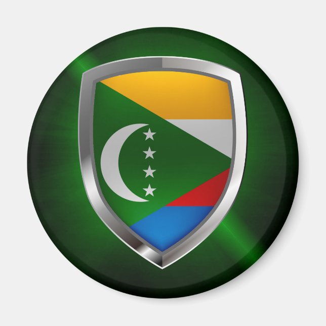 Comoros Mettalic Emblem Magnet (Vorne)