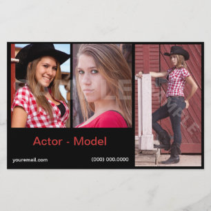 Comp Cards mit Headshot Modell erschwinglich Flyer