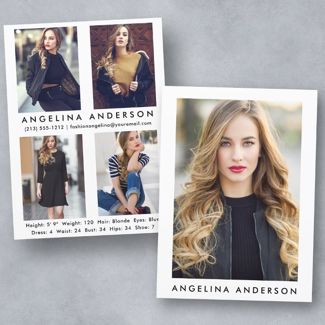 Comp-Karte des Modellführers - 4 Foto hinten (Customize to change background color, text size or text style.)