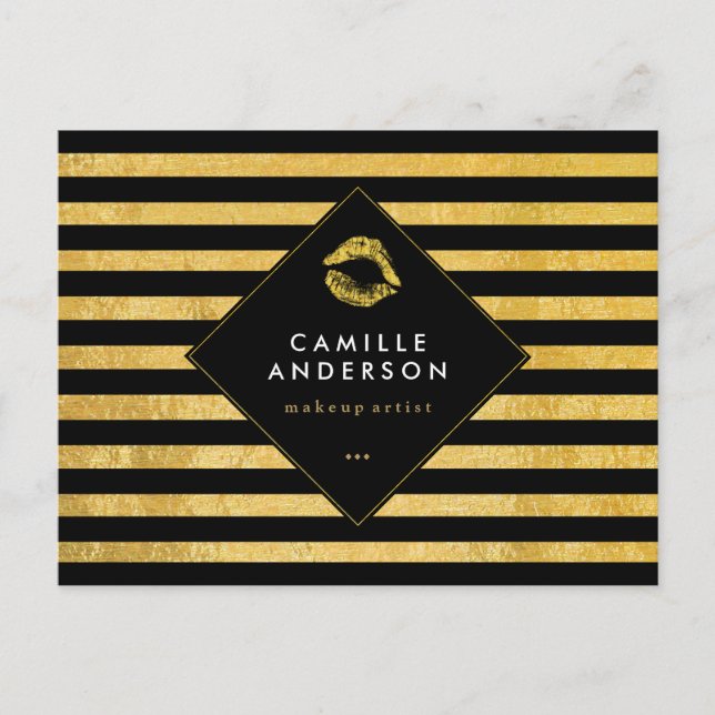 Comp-Karte für Gold und Schwarz-Makeup Postkarte (Vorderseite)