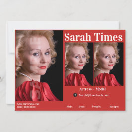 Comp-Vorlage für Schauspieler und Modell Einladung