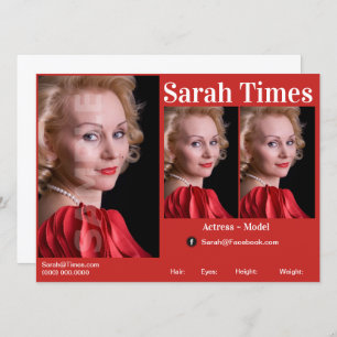 Comp-Vorlage für Schauspieler und Modell Einladung