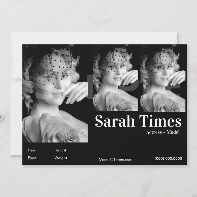 Comp-Vorlage für Schauspieler und Modell Einladung (Vorderseite)