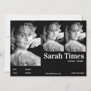 Comp-Vorlage für Schauspieler und Modell Einladung