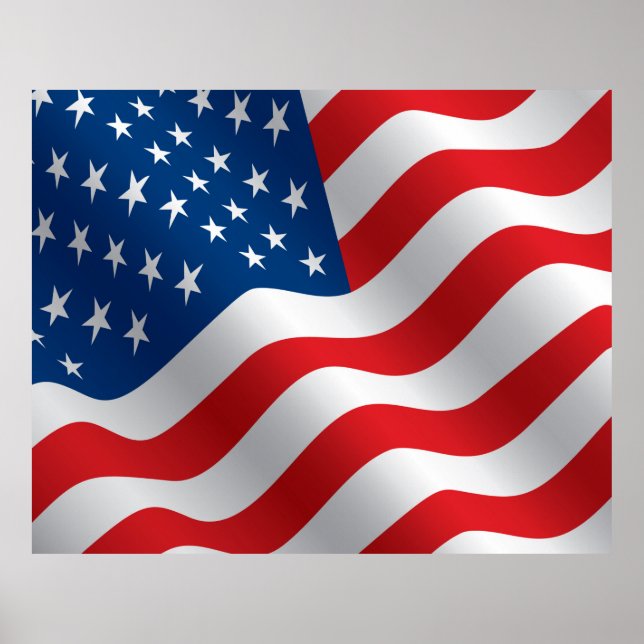 COMPACT FOTO BACKDROP - US-Flaggen-US Flagge Poster (Vorne)