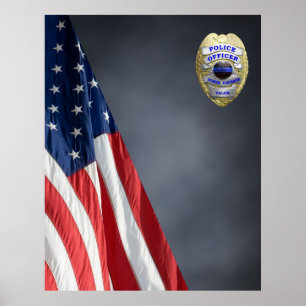 COMPACT POLICE FOTO BACKDROP - Flag- und Abzeichen Poster