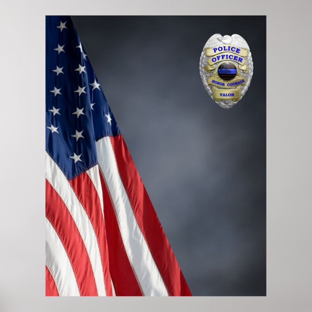 COMPACT POLICE FOTO BACKDROP - Flag- und Abzeichen Poster (Vorne)