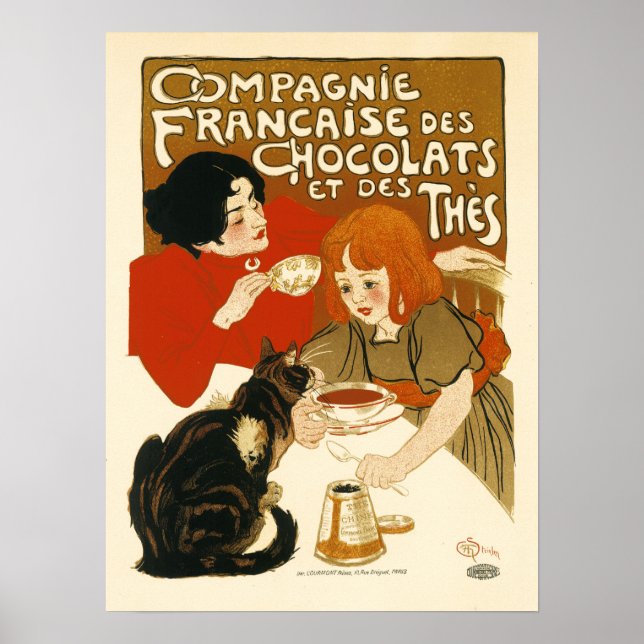COMPAGNIE FRANCAISE Des Chocolate Drink Steinlen Poster (Vorne)