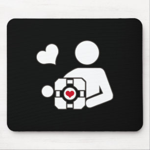 Companion Cube Gaming Portal Nerd Funny Gamer 1 Mousepad
