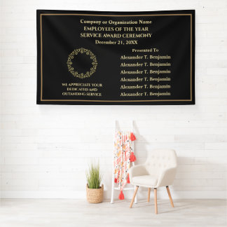 Company Business Gold Black Employees Awards Banner