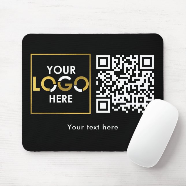 Company Business Your Logo Here QR Code Modern Mousepad (Mit Mouse)