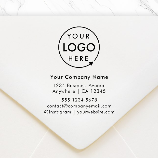 Company Details Stamp | Business Address Logo Gummistempel (Business logo return address stamp by Guava, perfect for small business branding and packaging)