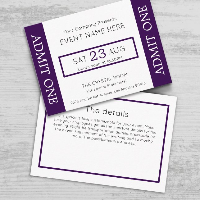 Company Event Ticket Concert Admit One Invitation Begleitkarte (Von Creator hochgeladen)