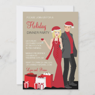 Company Holiday Party Blonde Couple Weihnachten Einladung