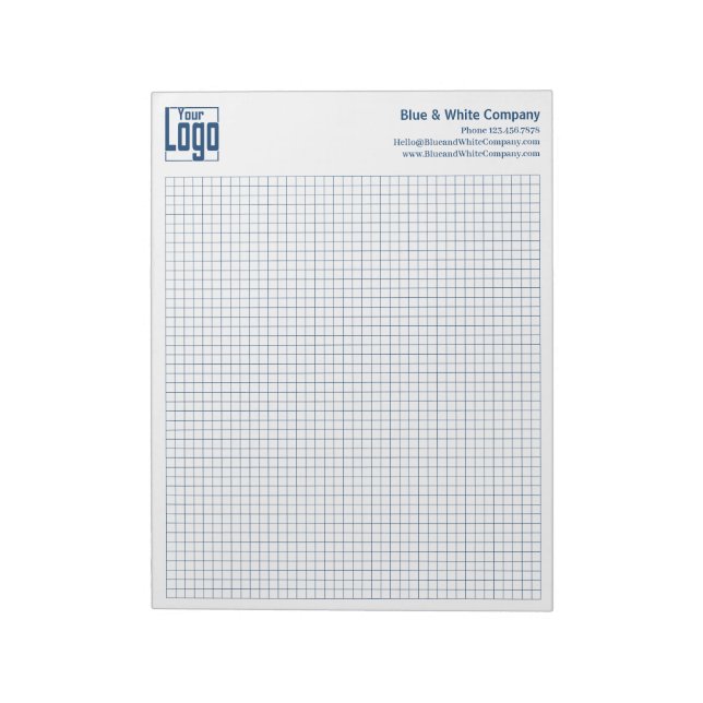 Company Logo Blue Grid Graph Calcpad Notizblock (Rotiert)