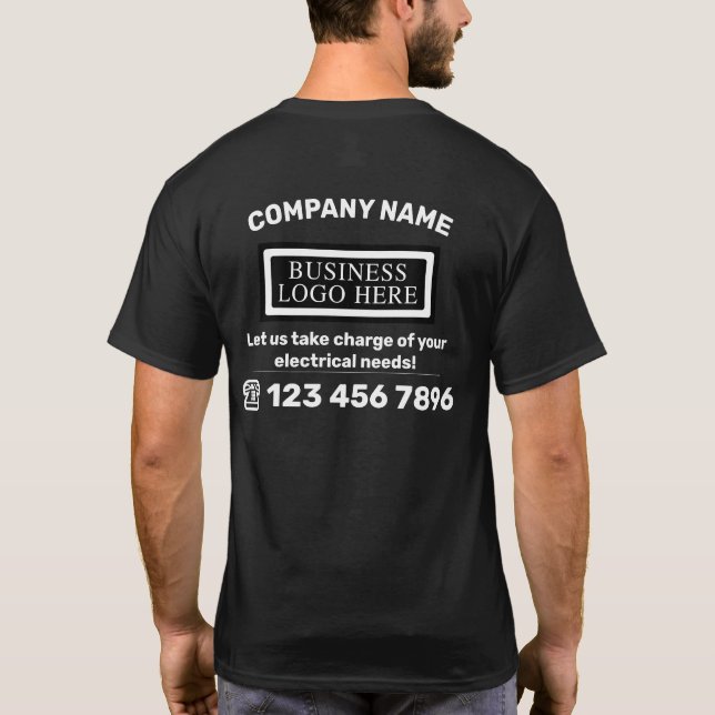 Company Logo Business Contact Information Employee T-Shirt (Rückseite)