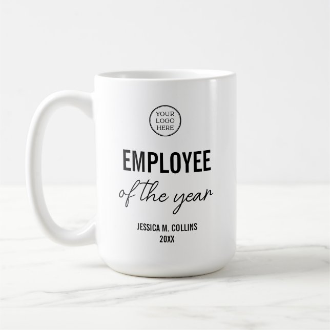 Company Logo Corporate Employee Of the Year Award Kaffeetasse (Links)
