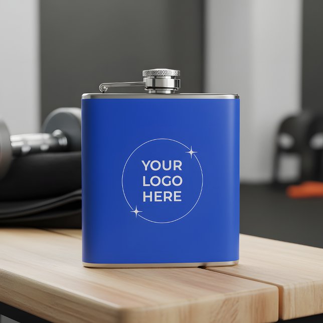 Company Logo Royal Blue Marketing Giveaway Flask Flachmann (Von Creator hochgeladen)