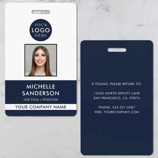Company Logo Staff Employee Photo ID Ausweis (Company Logo Staff Employee Photo ID Badge)