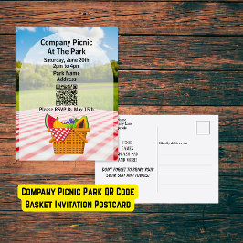 Company Picnic Park QR Code Aktionskorb Einladungspostkarte