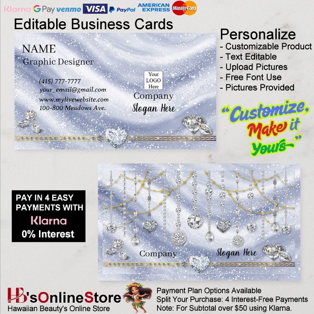 Company Silver Gold Elegant Sparkle Diamond   Visitenkarte (Company Silver Gold Elegant Sparkle Diamond Business Card.)