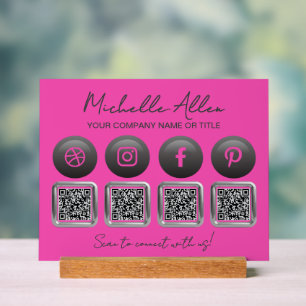 Company Social Media QR Codes Acrylschild