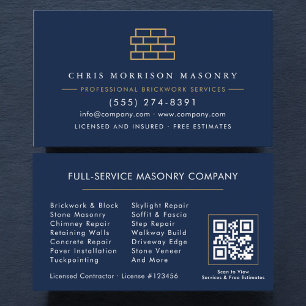 Company Stone Masonry QR-Code Visitenkarte