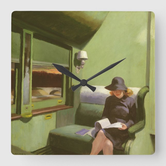 Compartment C, Car 293 Quadratische Wanduhr (Vorderseite)