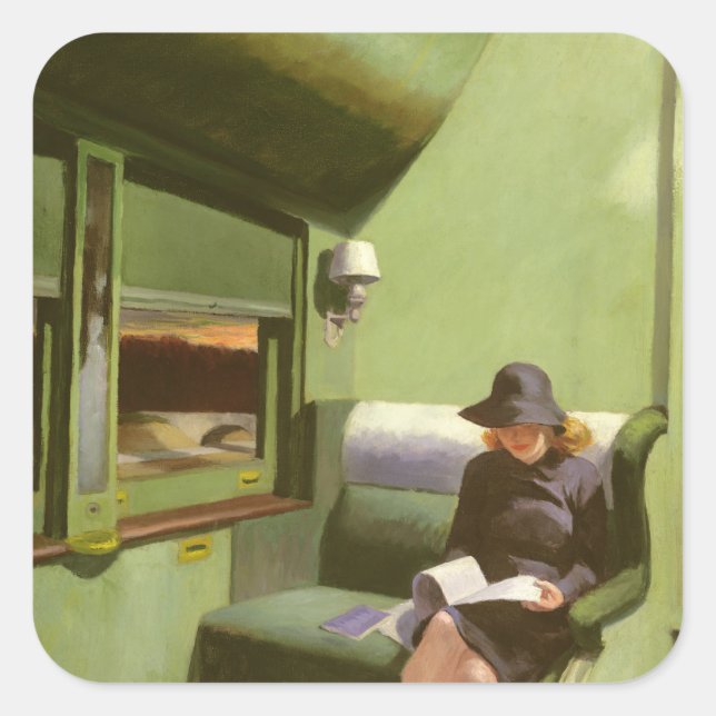 Compartment C, Car 293 Quadratischer Aufkleber (Vorderseite)