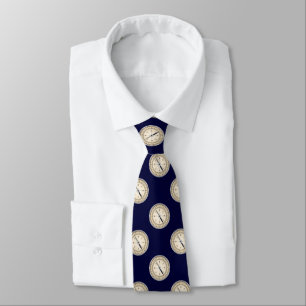 Compass auf Navy Blue Neck Tie Krawatte